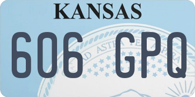KS license plate 606GPQ