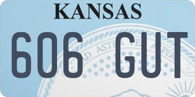 KS license plate 606GUT