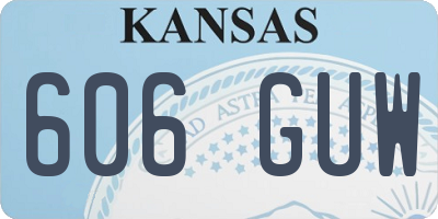 KS license plate 606GUW