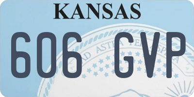 KS license plate 606GVP