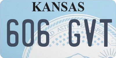 KS license plate 606GVT