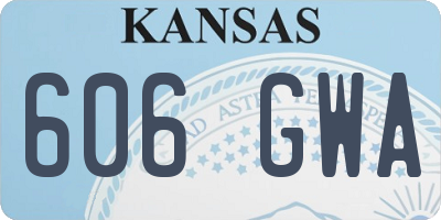 KS license plate 606GWA