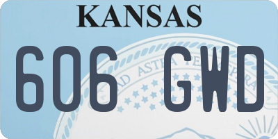 KS license plate 606GWD