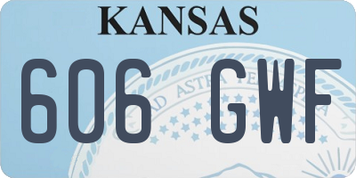 KS license plate 606GWF