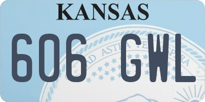 KS license plate 606GWL