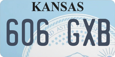 KS license plate 606GXB
