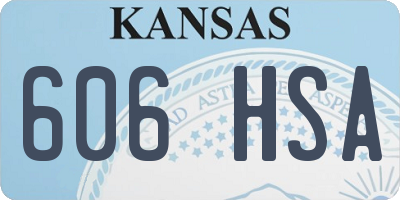 KS license plate 606HSA