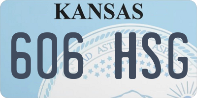KS license plate 606HSG
