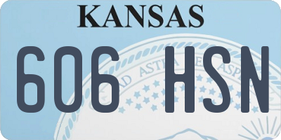 KS license plate 606HSN
