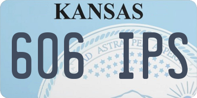 KS license plate 606IPS