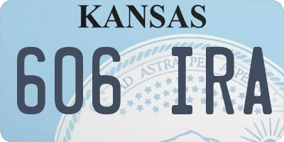 KS license plate 606IRA