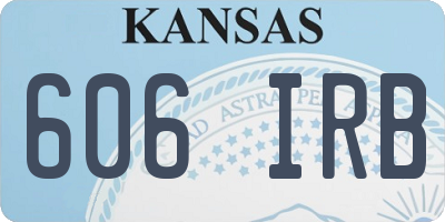 KS license plate 606IRB