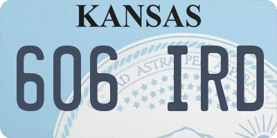 KS license plate 606IRD