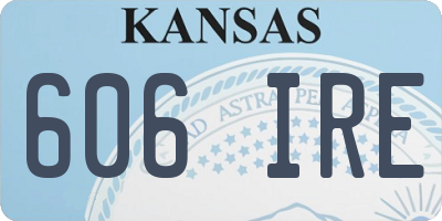 KS license plate 606IRE
