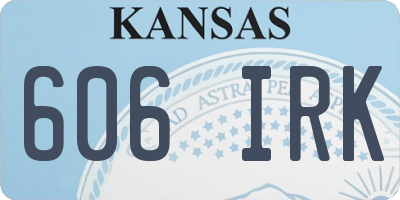 KS license plate 606IRK