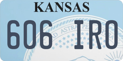 KS license plate 606IRO