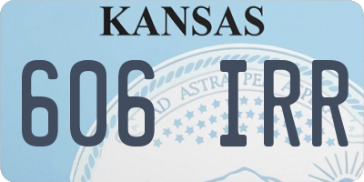 KS license plate 606IRR