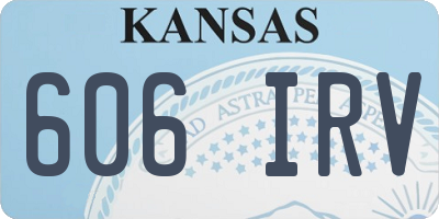 KS license plate 606IRV
