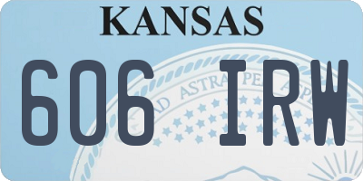 KS license plate 606IRW