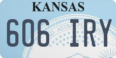 KS license plate 606IRY