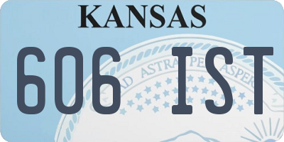 KS license plate 606IST