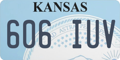 KS license plate 606IUV