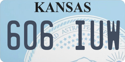 KS license plate 606IUW