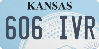 KS license plate 606IVR