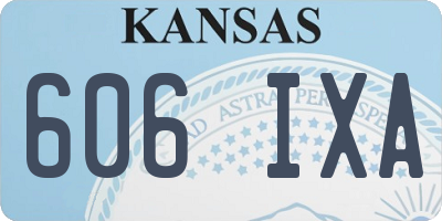 KS license plate 606IXA