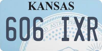 KS license plate 606IXR