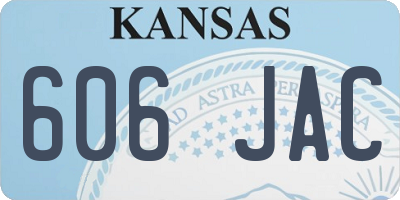 KS license plate 606JAC