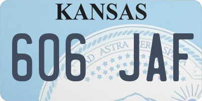 KS license plate 606JAF