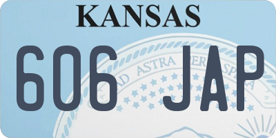 KS license plate 606JAP