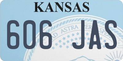 KS license plate 606JAS