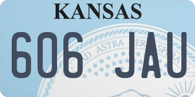 KS license plate 606JAU