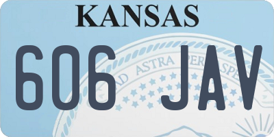 KS license plate 606JAV