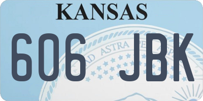 KS license plate 606JBK