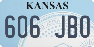 KS license plate 606JBO