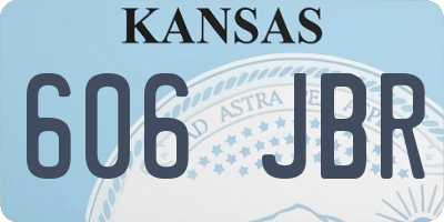 KS license plate 606JBR