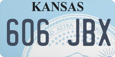 KS license plate 606JBX