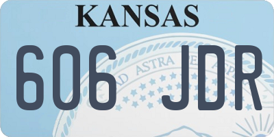 KS license plate 606JDR