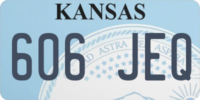 KS license plate 606JEQ