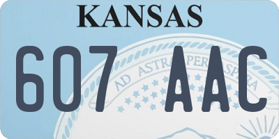 KS license plate 607AAC