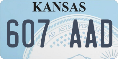 KS license plate 607AAD