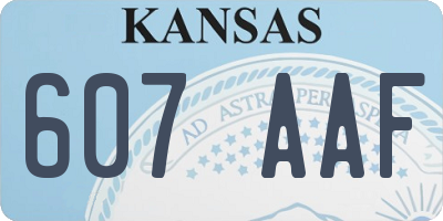 KS license plate 607AAF