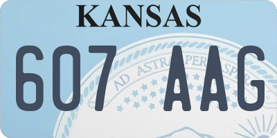 KS license plate 607AAG