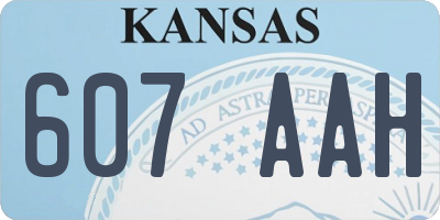 KS license plate 607AAH