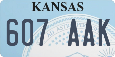KS license plate 607AAK