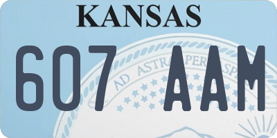 KS license plate 607AAM