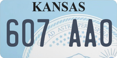 KS license plate 607AAO